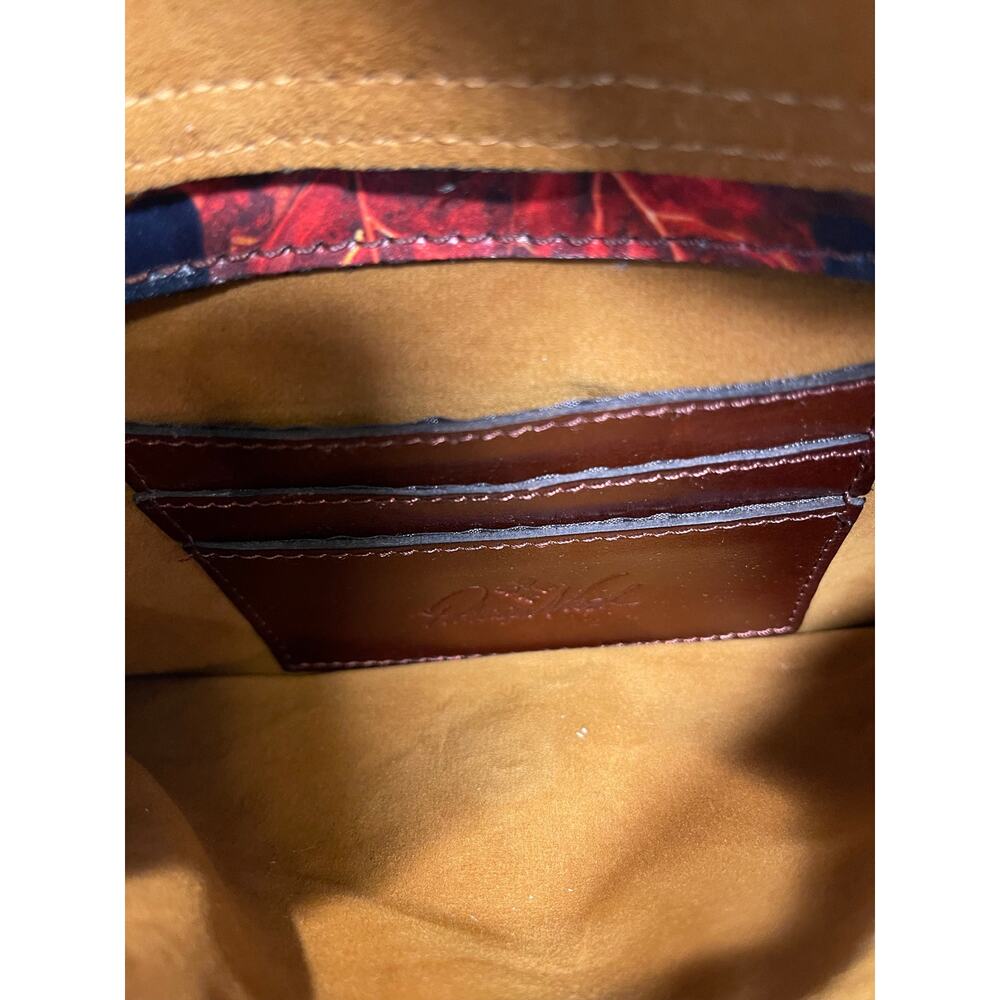 Patricia Nash Maple Leaf Pattern Leather Handbag Rare - Picture 9 of 15